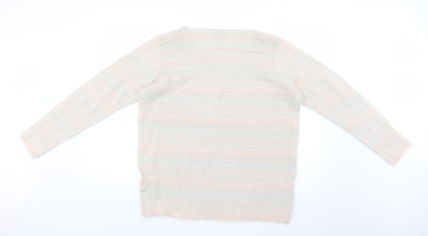yassica Womens Pink Striped  Pullover Jumper Size XL