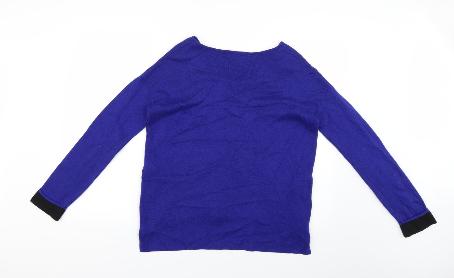 Marks and Spencer Womens Blue Houndstooth  Henley Jumper Size 12