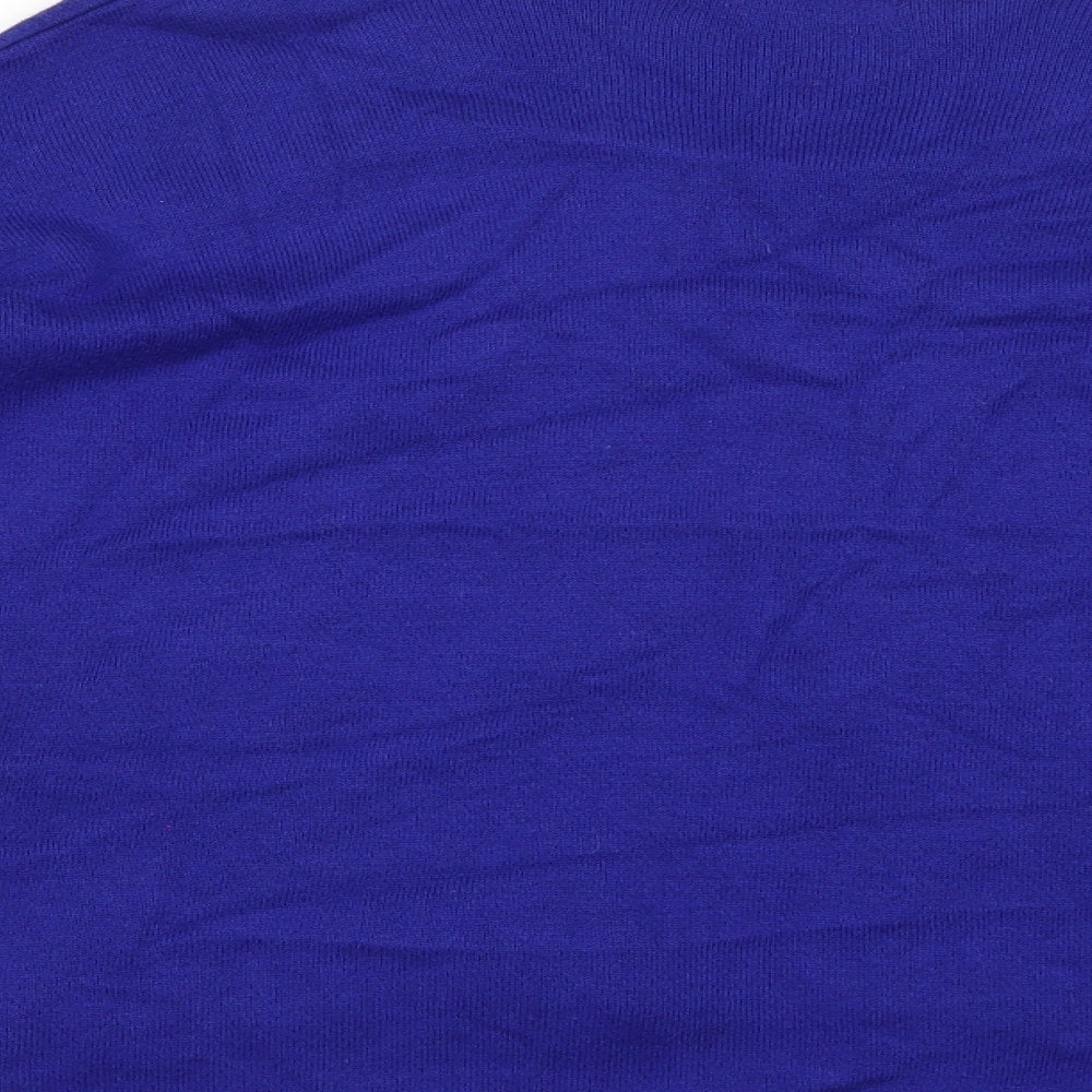 Marks and Spencer Womens Blue Houndstooth  Henley Jumper Size 12
