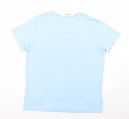 isabelle Womens Blue Geometric  Basic T-Shirt Size M