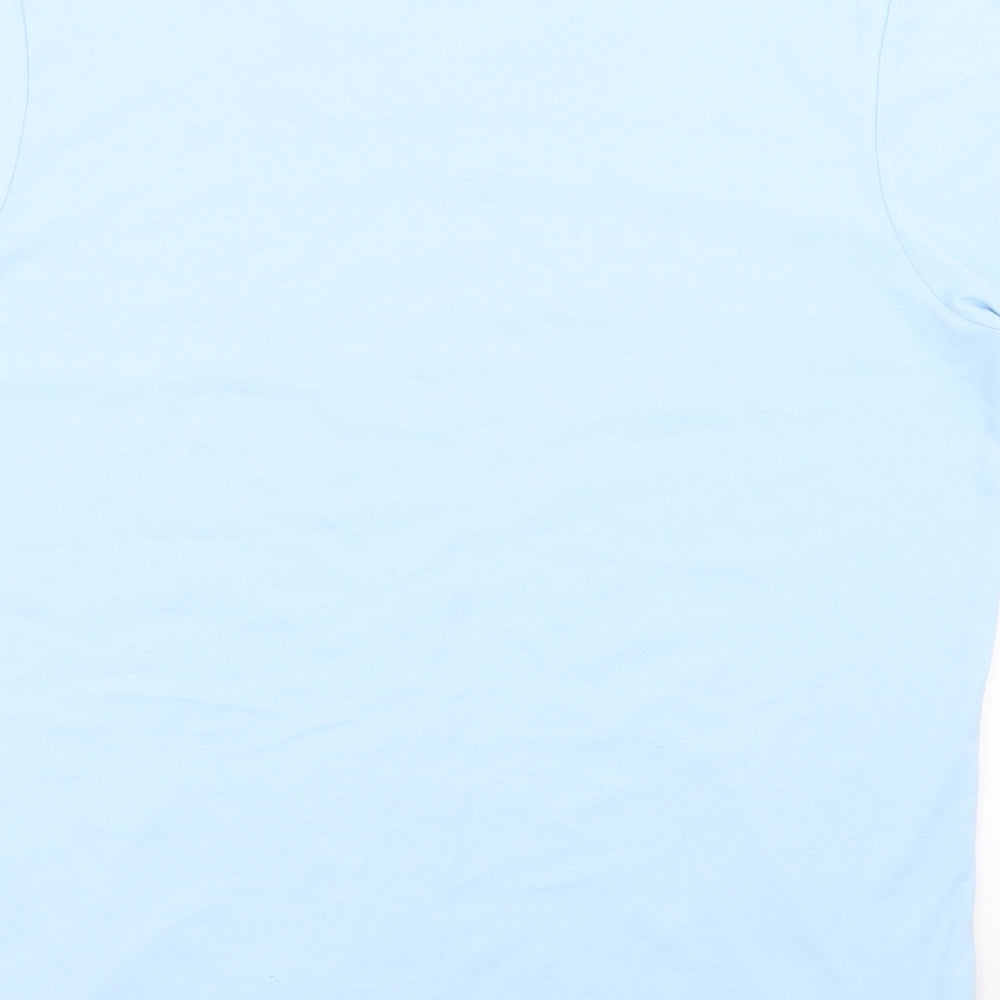 isabelle Womens Blue Geometric  Basic T-Shirt Size M