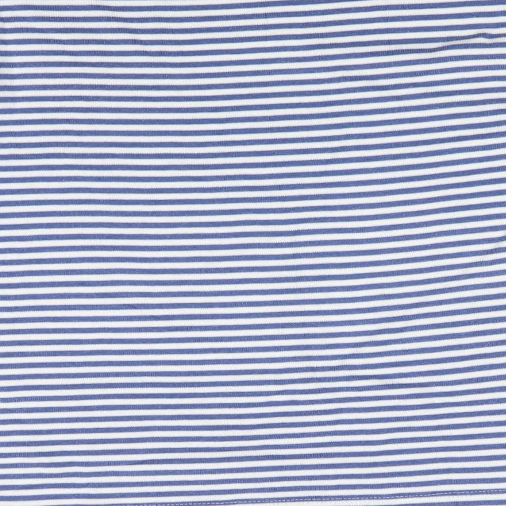 Kite Girls Blue Striped  Basic T-Shirt Size 9 Years  - Cat Face