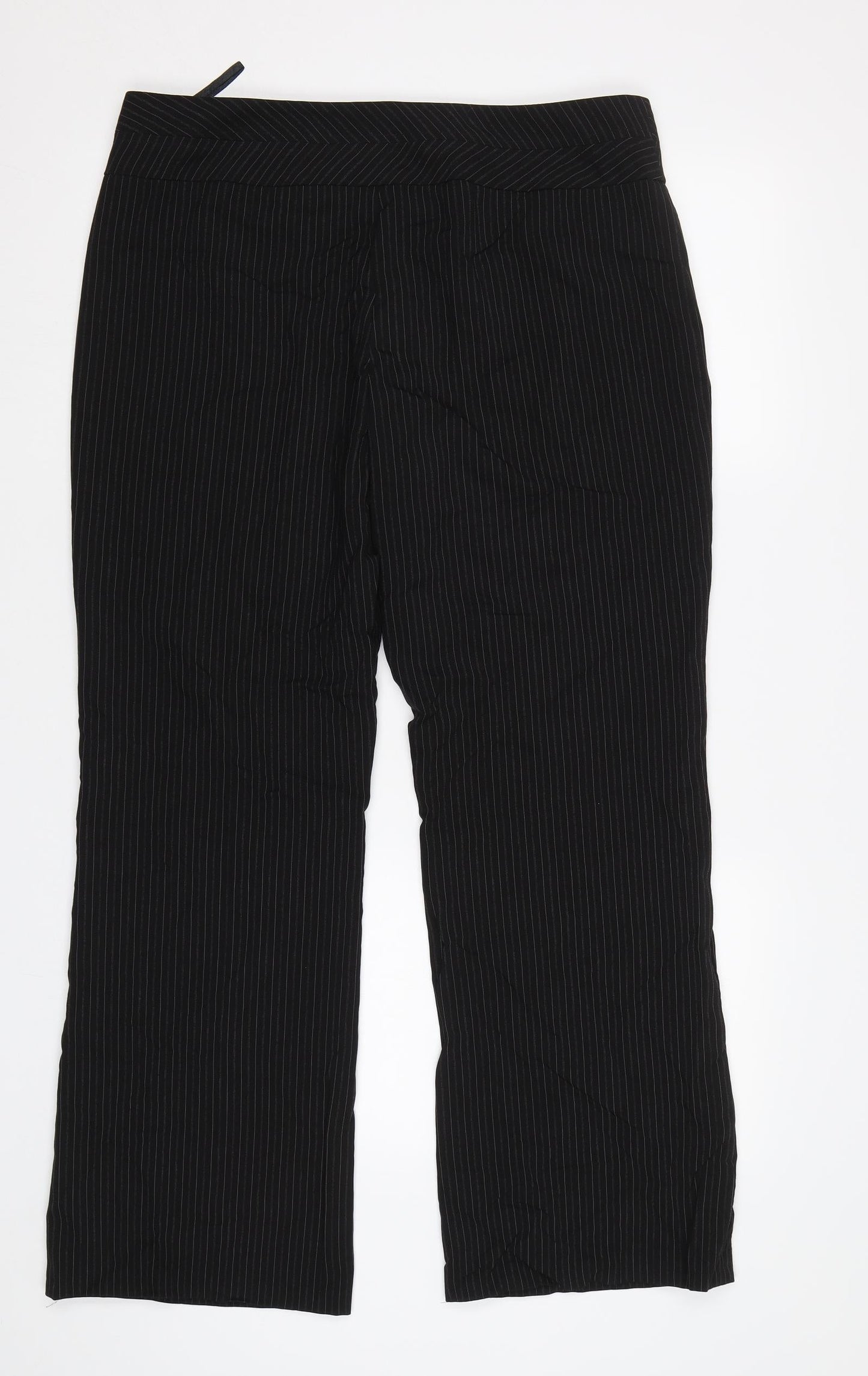 Debenhams Womens Black Striped  Dress Pants Trousers Size 14 L30 in