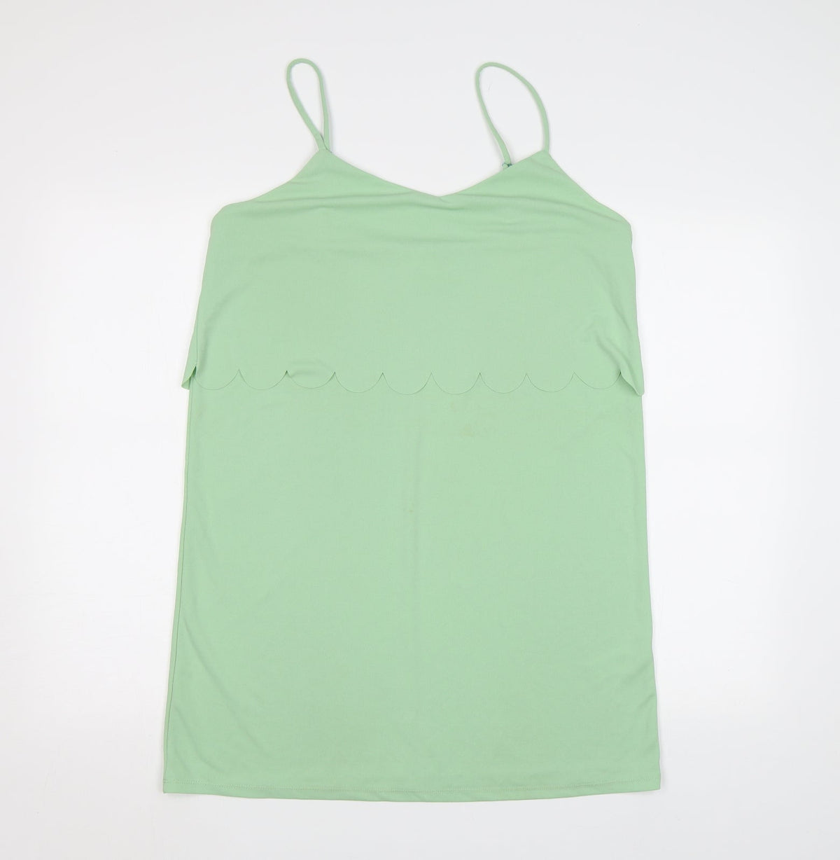 Additional front view of ASOS women’s green camisole tank, size UK 14
