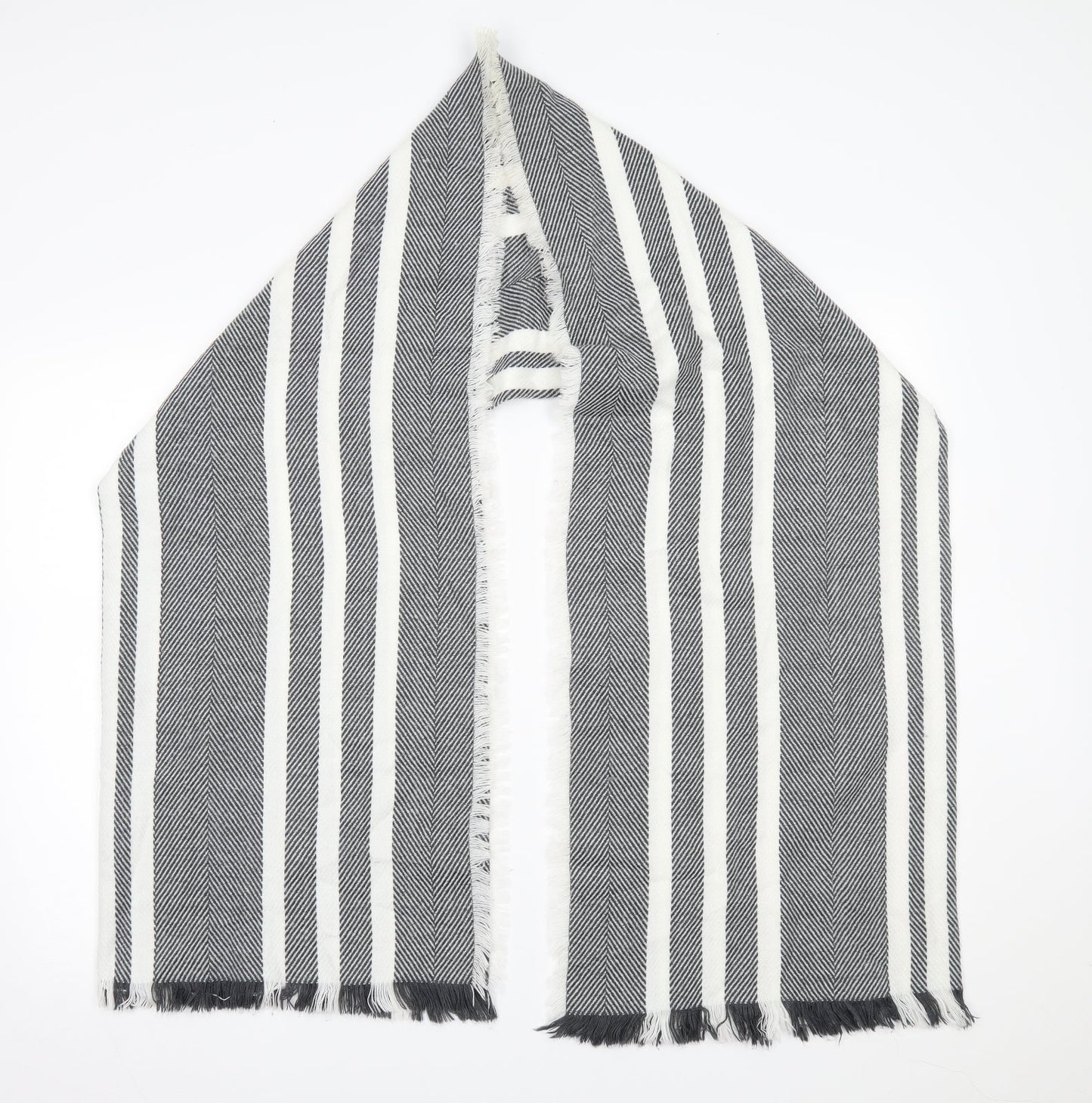Preworn Womens Grey Striped   Scarf