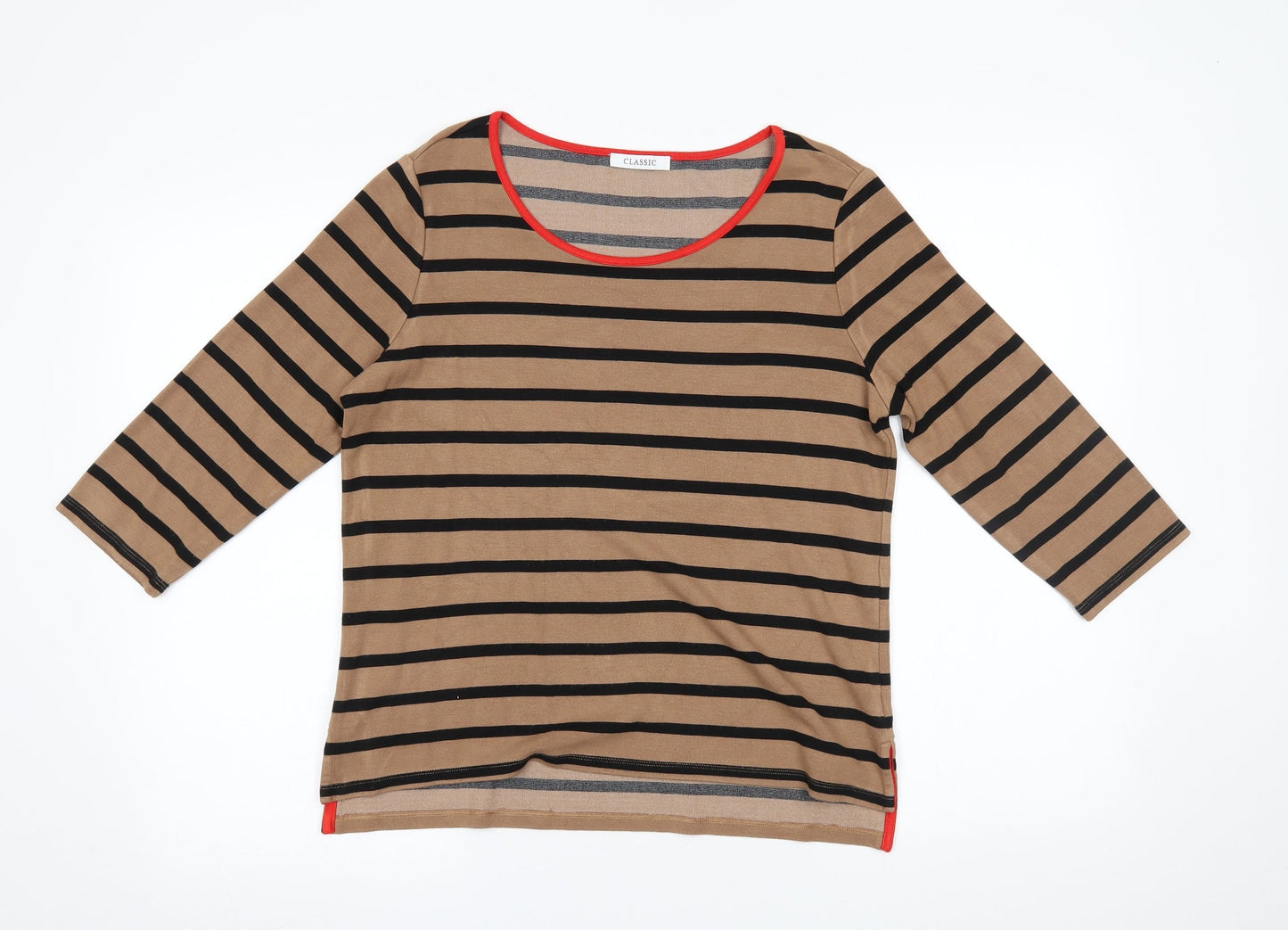 M&S Womens Brown Striped  Pullover Jumper Size 12
