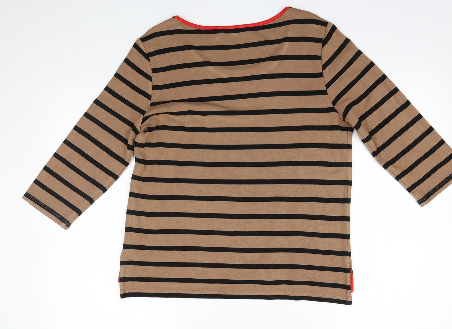 M&S Womens Brown Striped  Pullover Jumper Size 12
