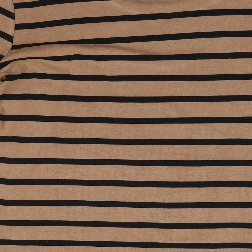 M&S Womens Brown Striped  Pullover Jumper Size 12