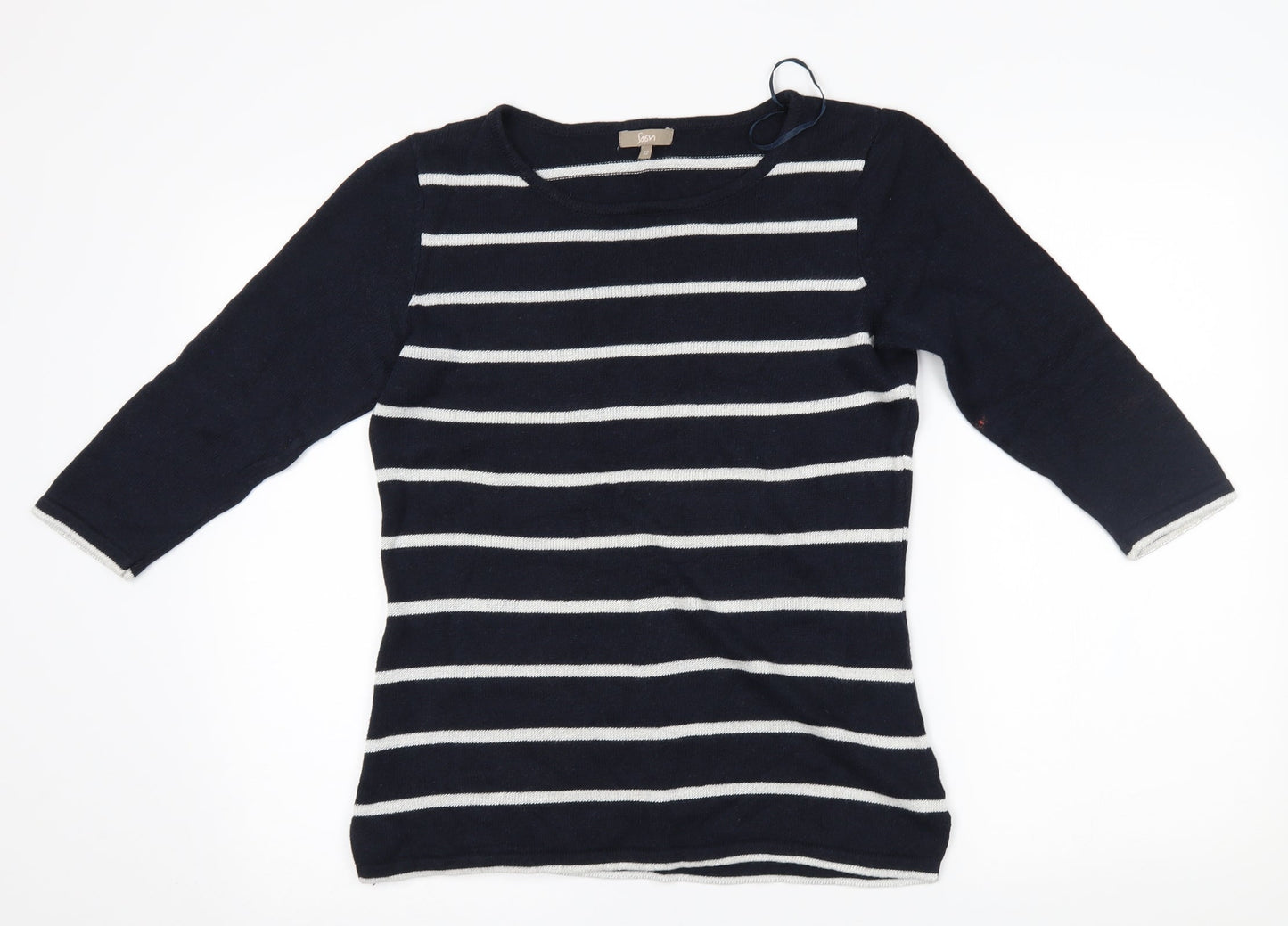 Soon Womens Black Striped  Pullover Jumper Size 12