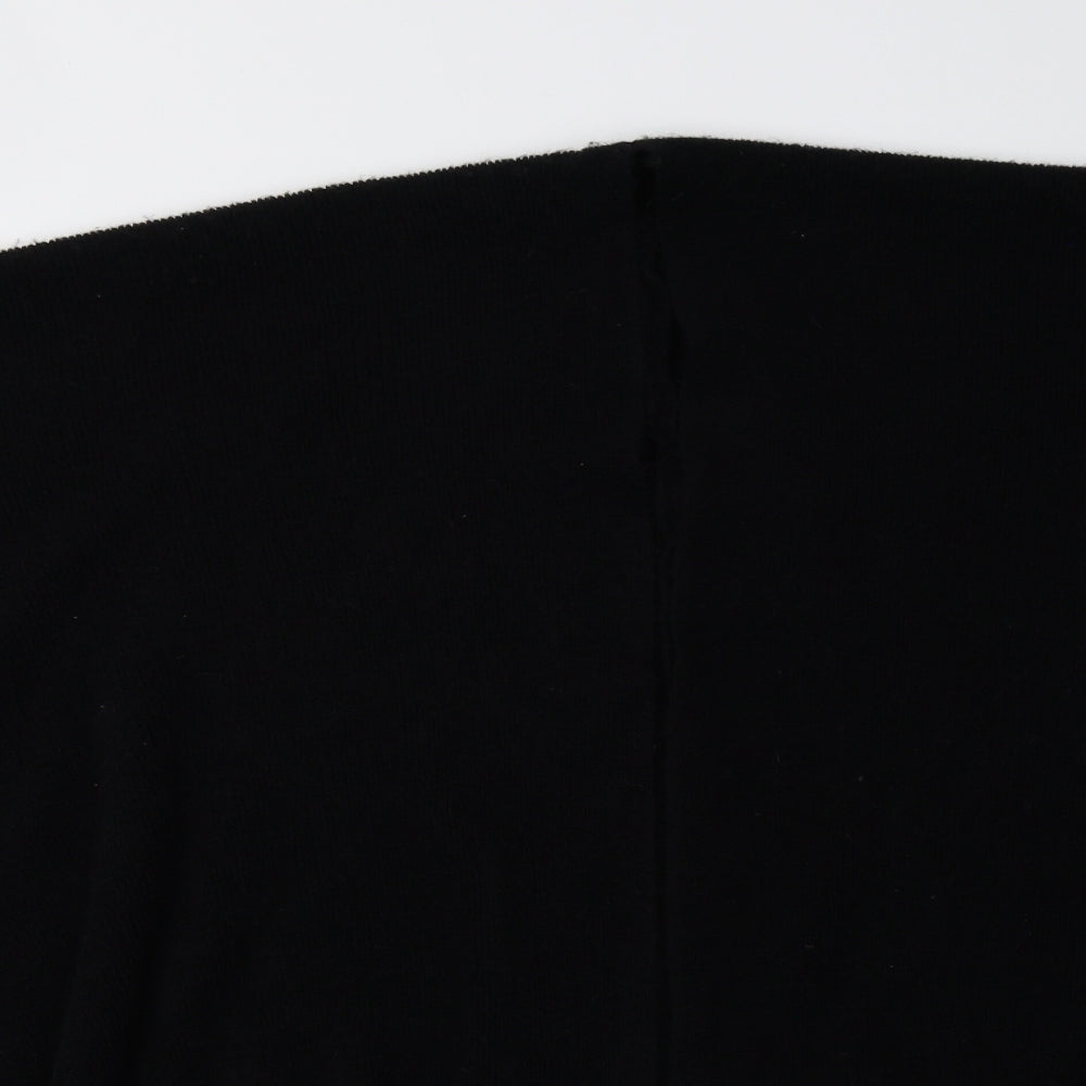 Preworn Womens Black  Knit Cape Jumper One Size