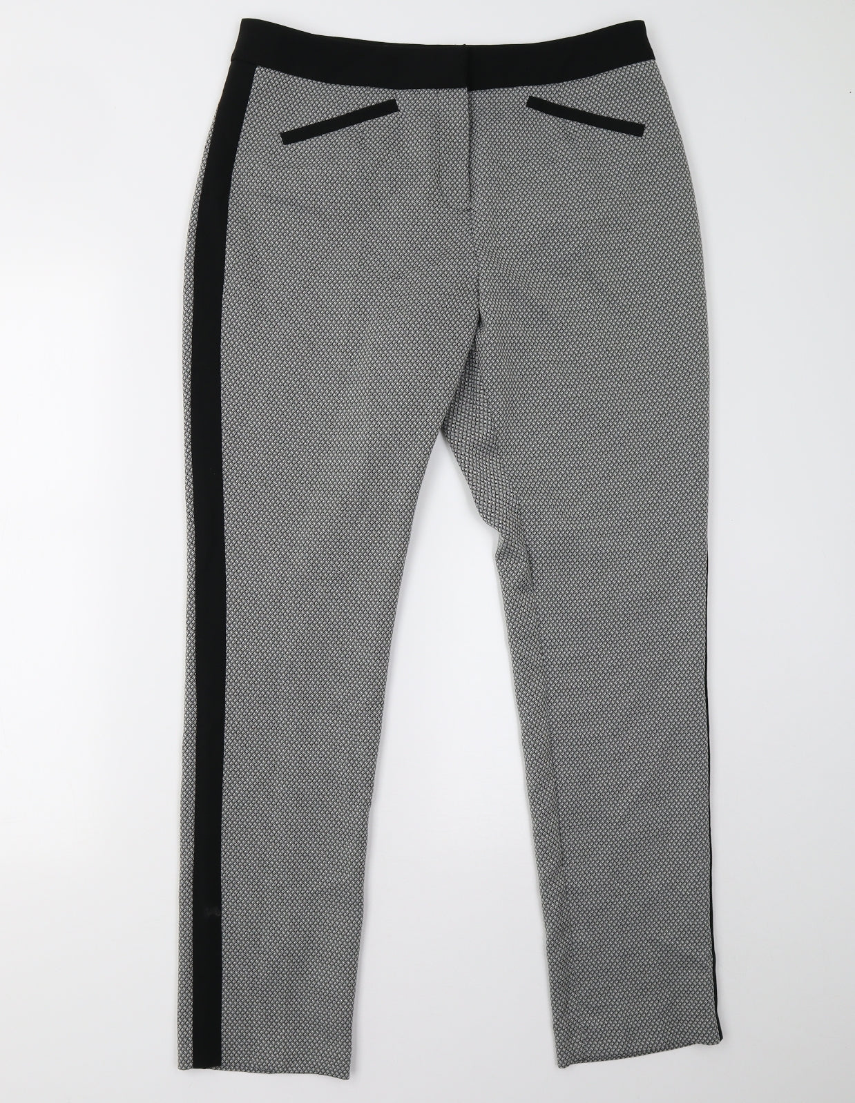 South Womens Grey Geometric  Trousers  Size 12 L30 in