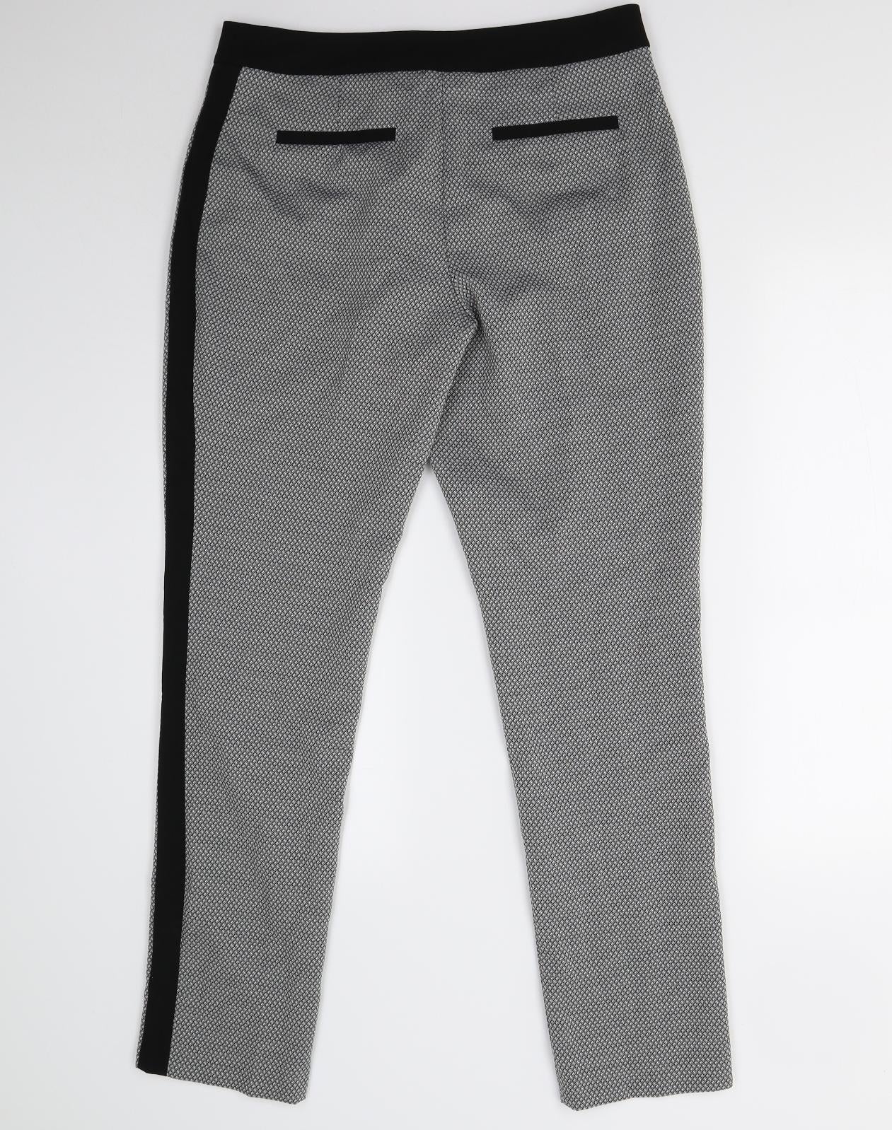 South Womens Grey Geometric  Trousers  Size 12 L30 in