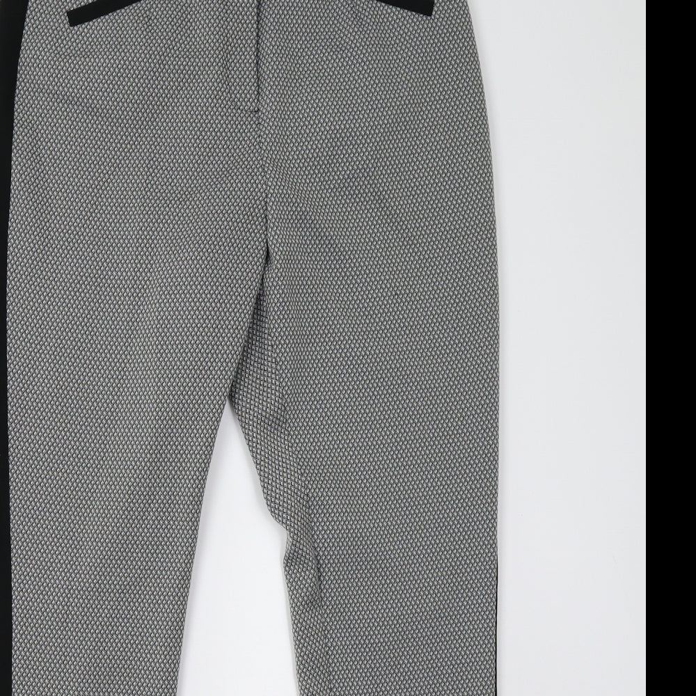 South Womens Grey Geometric  Trousers  Size 12 L30 in