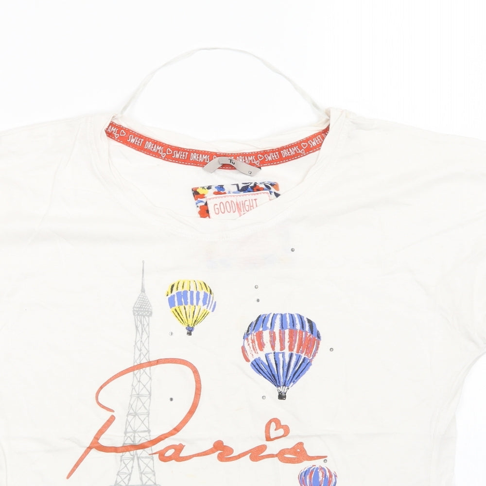 TU Womens White   Top Pyjama Top Size 12