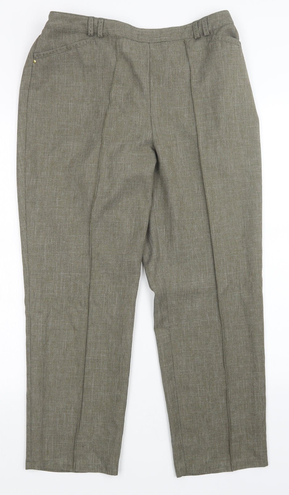 M&S Womens Green Check  Trousers  Size 32 in L27 in