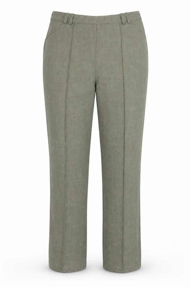 M&S Womens Green Check  Trousers  Size 32 in L27 in