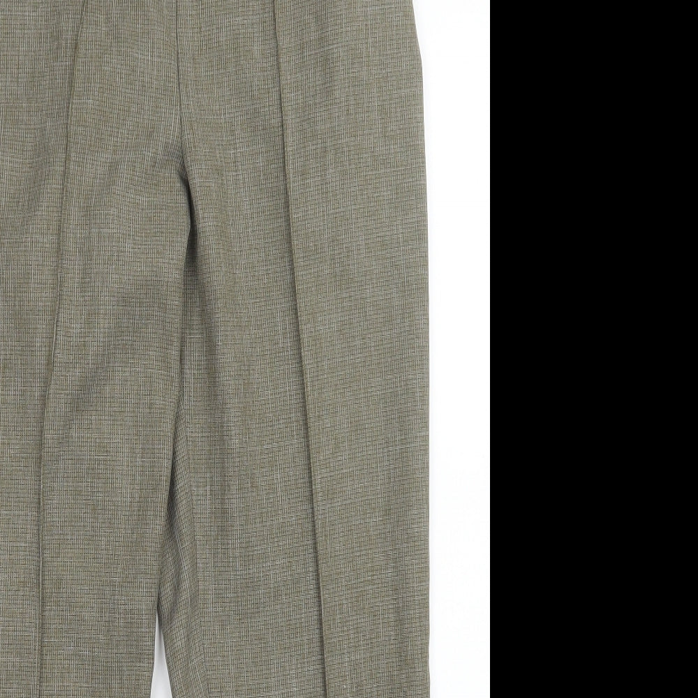 M&S Womens Green Check  Trousers  Size 32 in L27 in