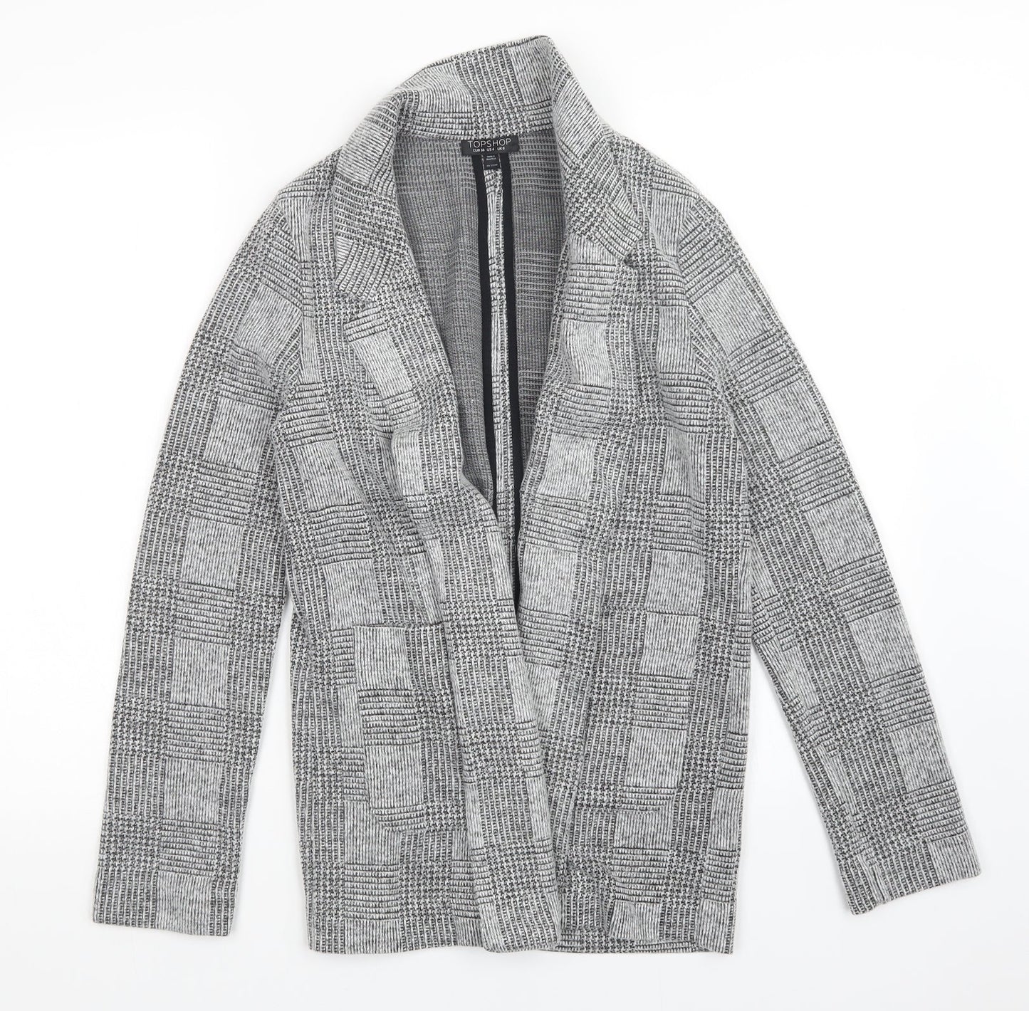 Topshop Womens Multicoloured Check  Cardigan Jumper Size 8