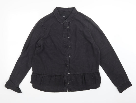 NEXT Womens Black   Basic Button-Up Size 16