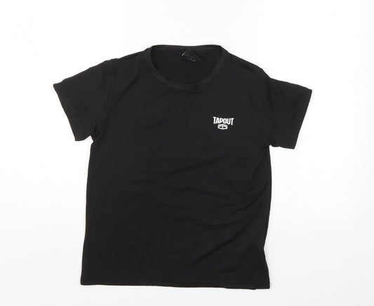 Tap Out Boys Black   Basic T-Shirt Size 7-8 Years