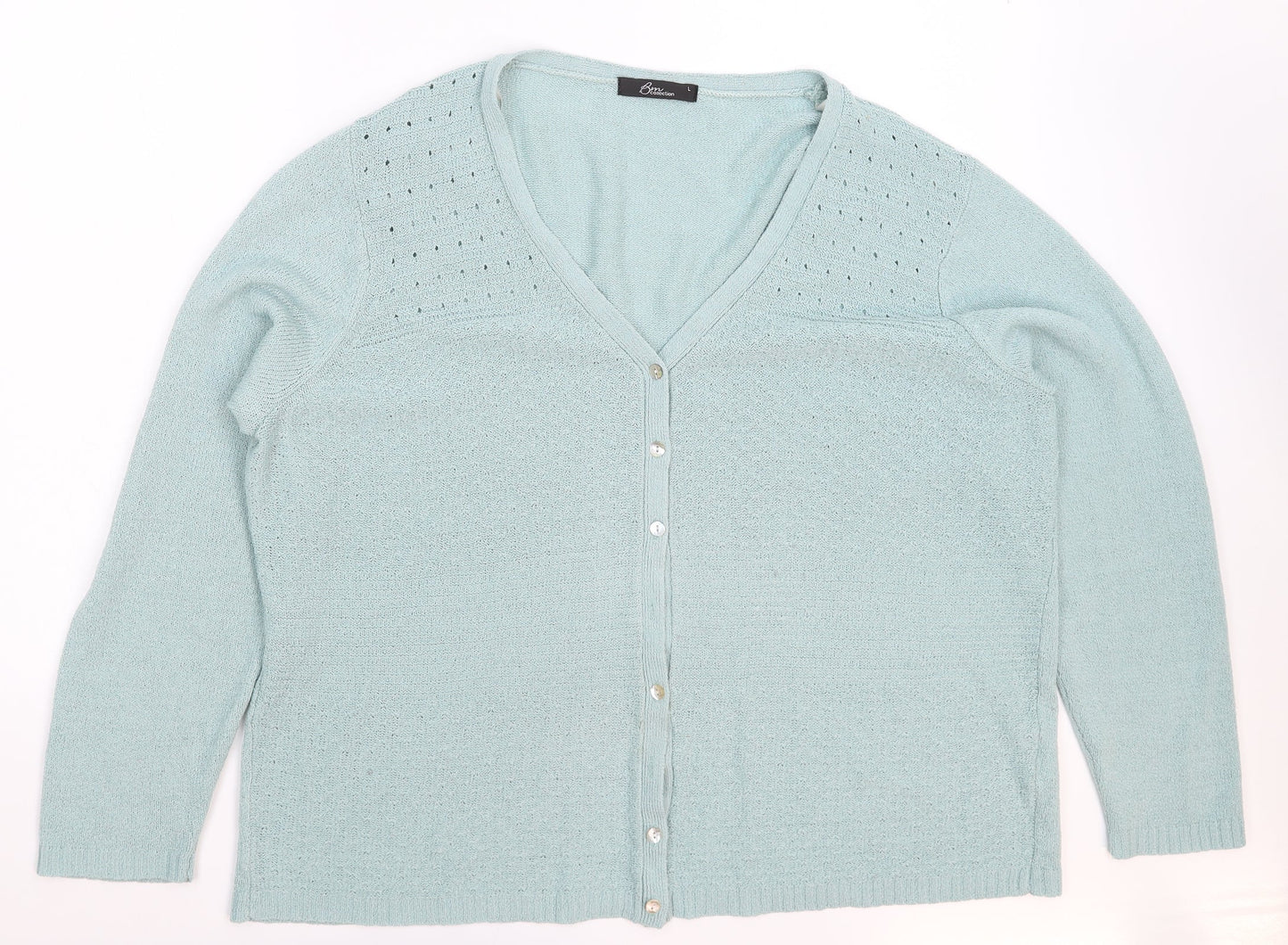 BM Womens Green  Knit Cardigan Jumper Size L  - Oversized