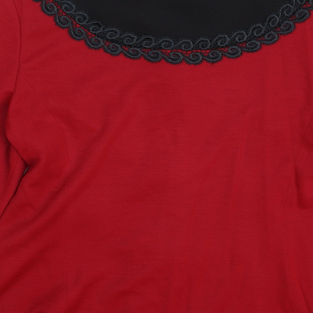 Alexa Womens Red  Knit Jacket Coatigan Size 18