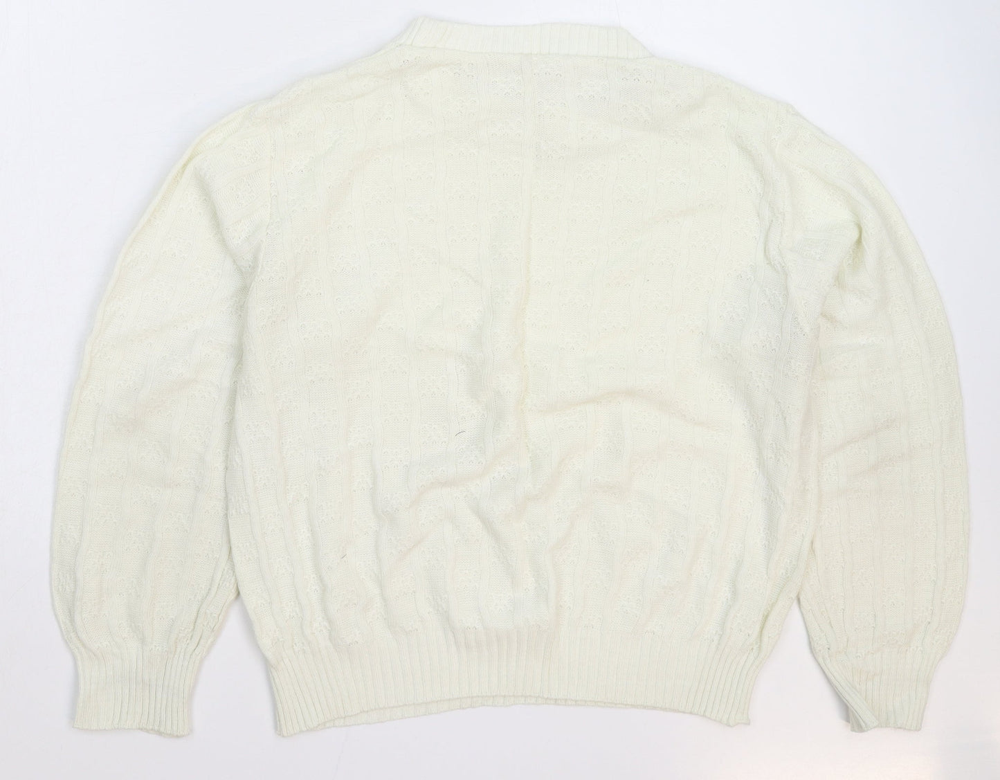 Preworn Womens White  Knit Pullover Jumper Size L