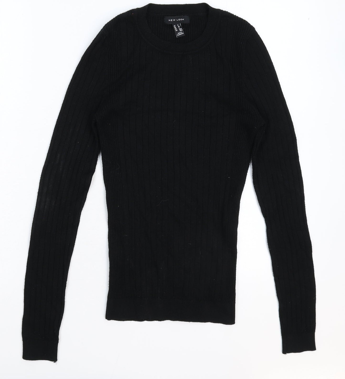 New Look Womens Black  Knit Pullover Jumper Size 8