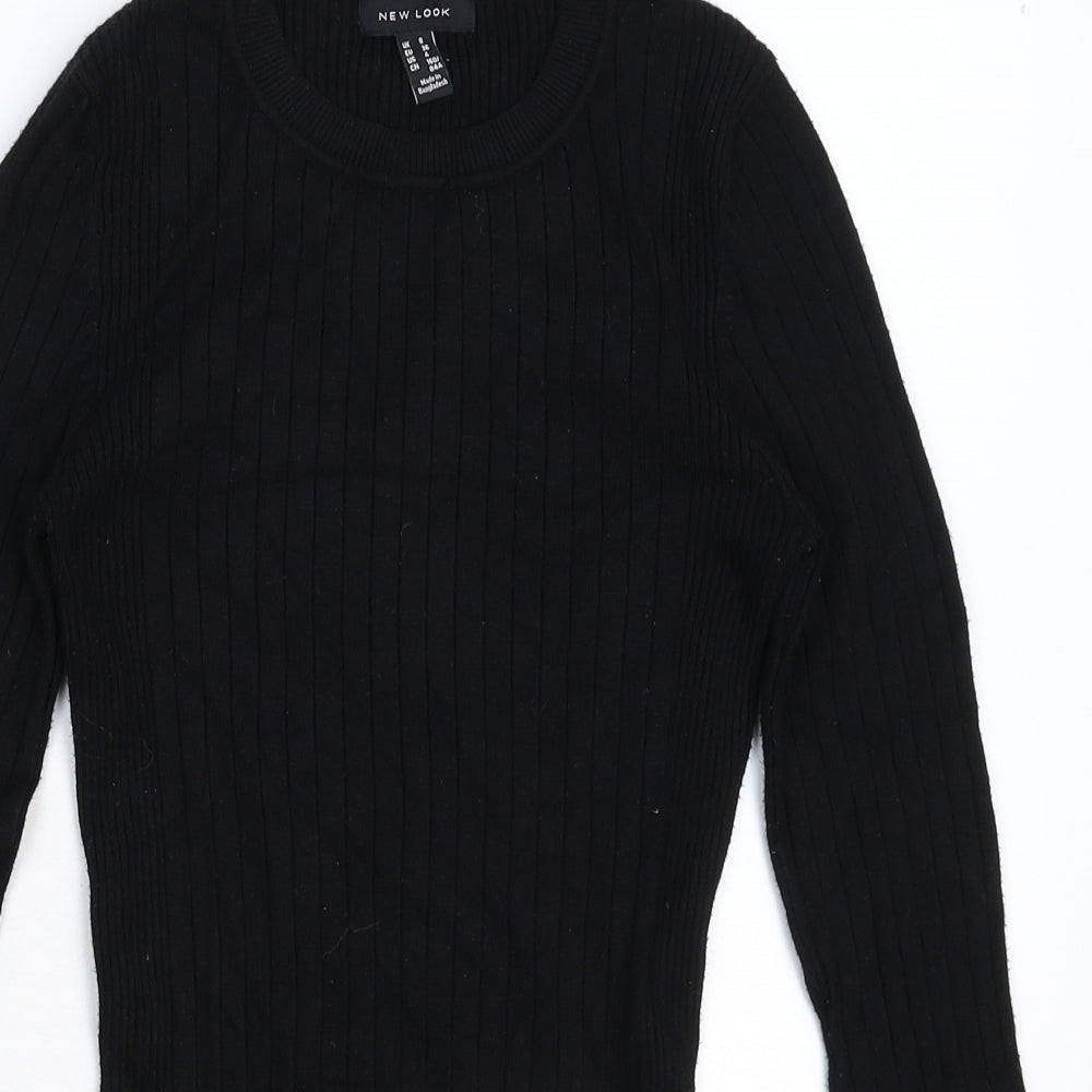 New Look Womens Black  Knit Pullover Jumper Size 8