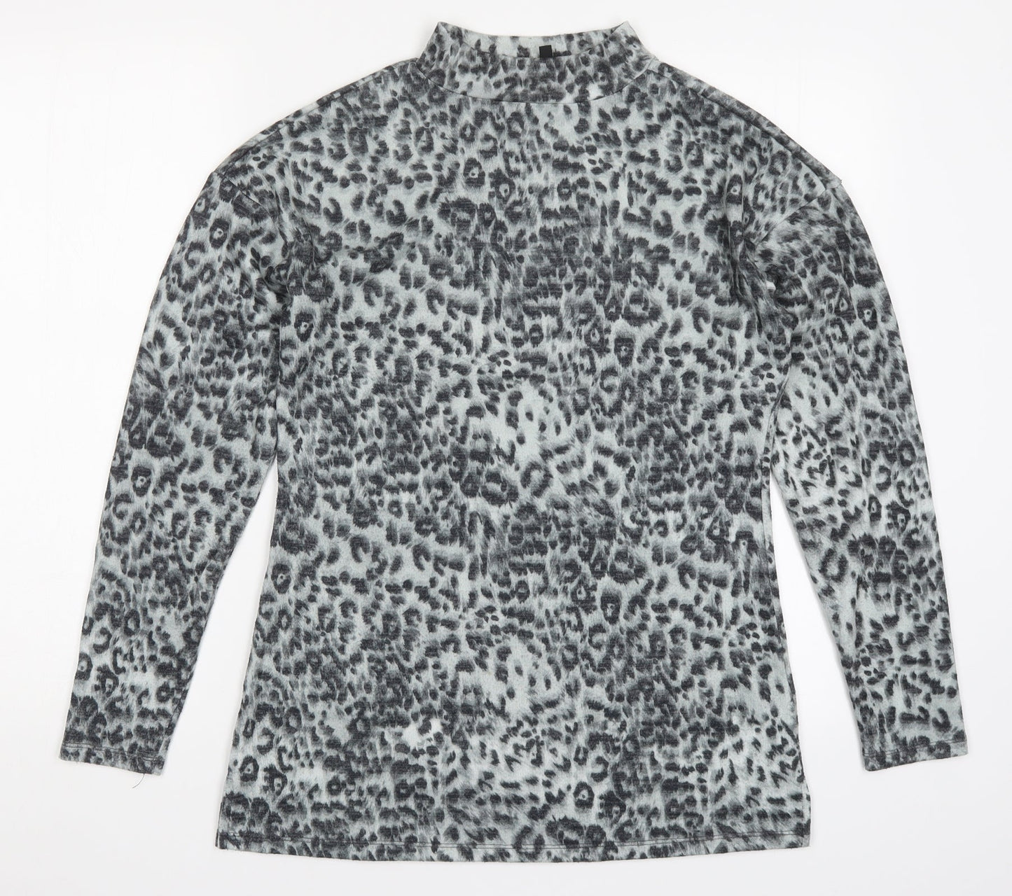 Pep&Co Womens Grey Animal Print  Basic T-Shirt Size 8
