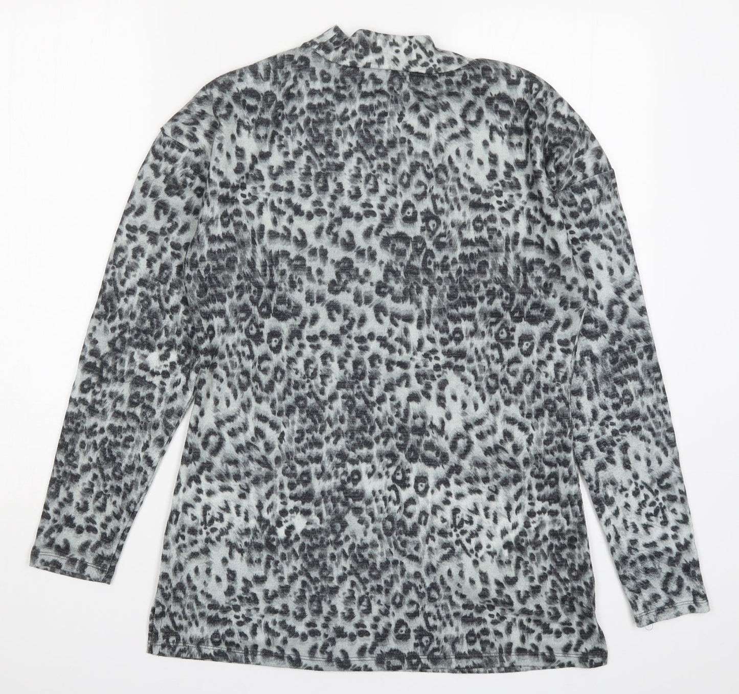 Pep&Co Womens Grey Animal Print  Basic T-Shirt Size 8