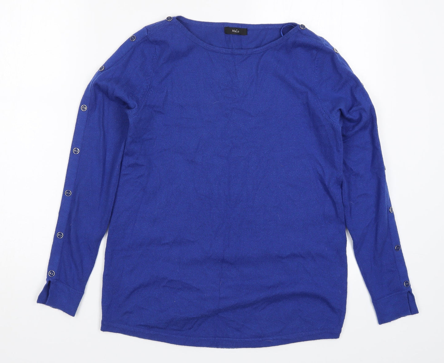 M&Co Womens Blue  Knit Pullover Jumper Size 10