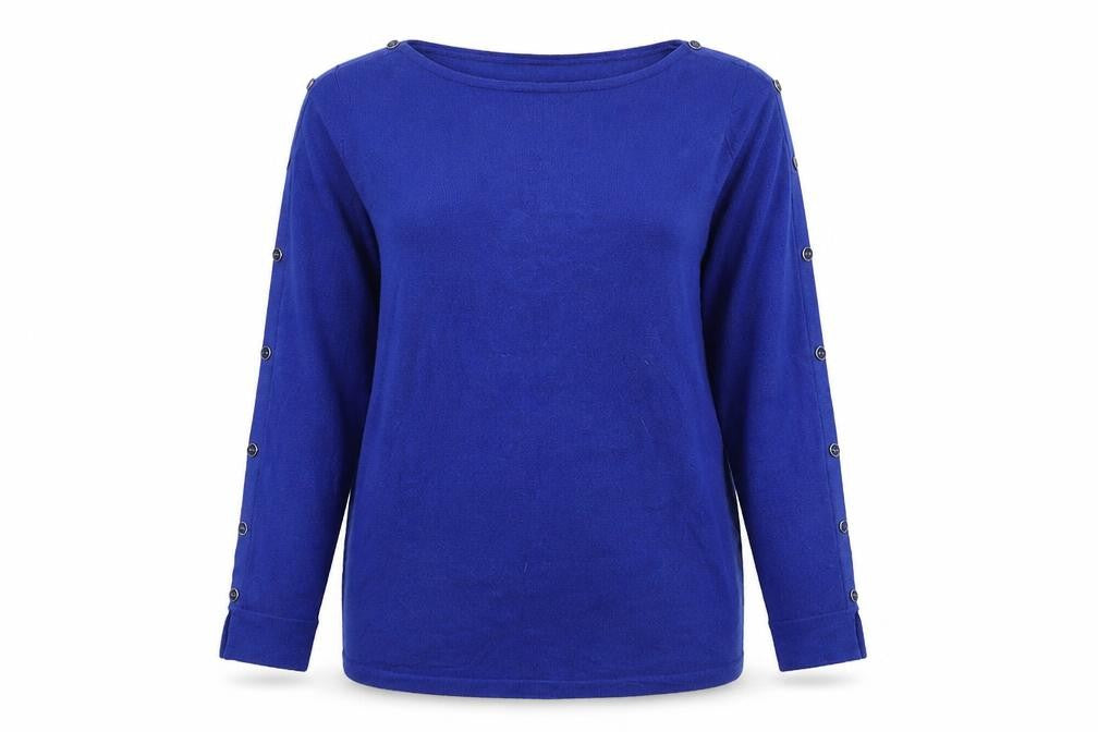 M&Co Womens Blue  Knit Pullover Jumper Size 10