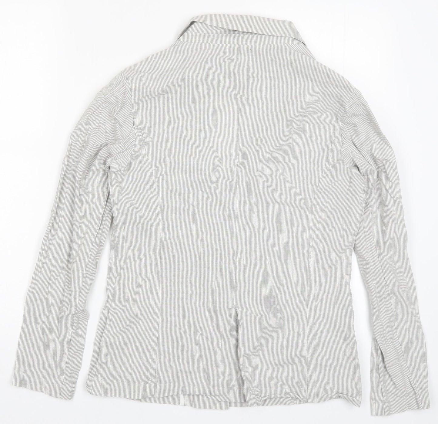 Marks and Spencer Womens Grey Striped  Jacket  Size 10