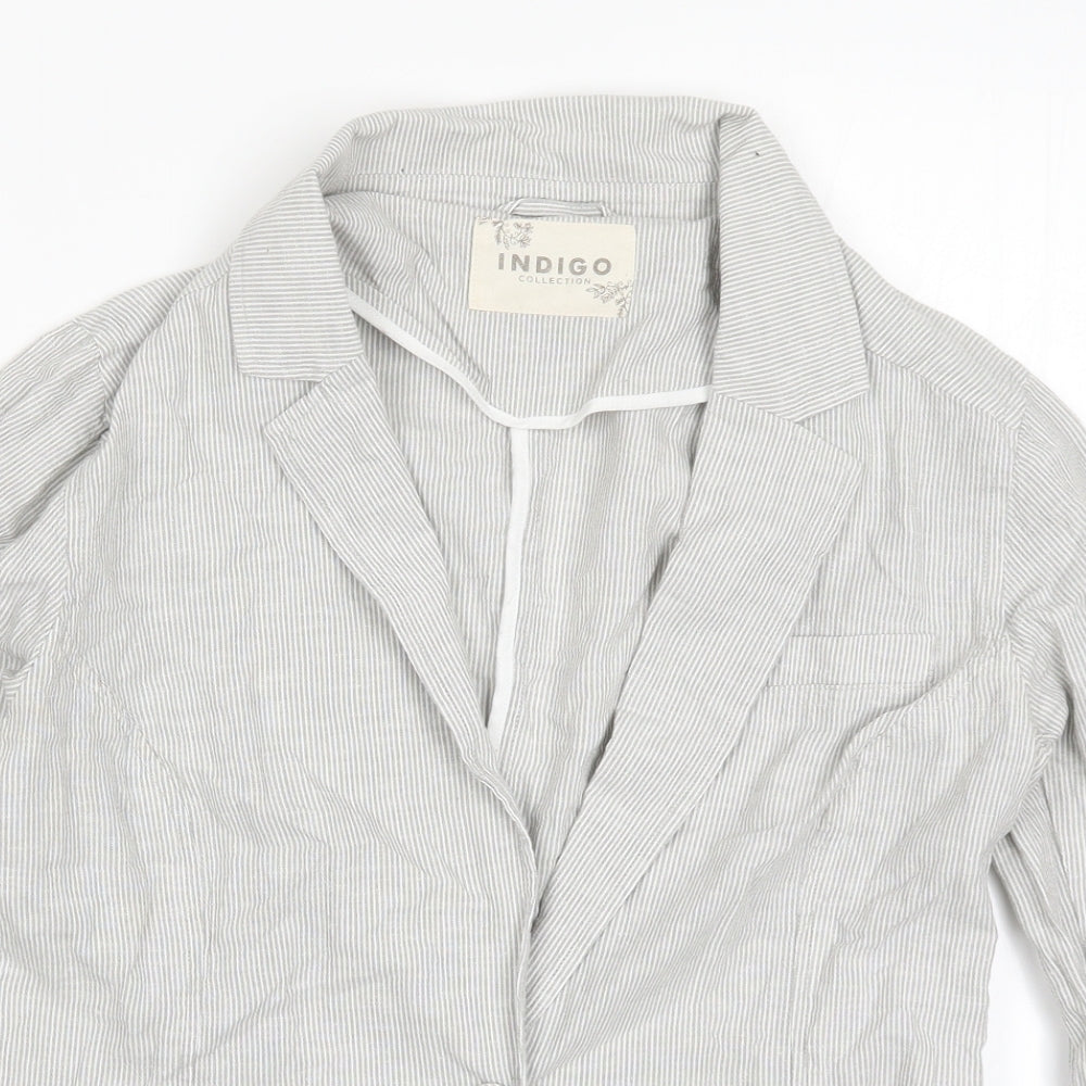 Marks and Spencer Womens Grey Striped  Jacket  Size 10