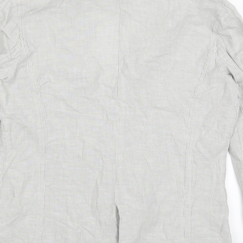 Marks and Spencer Womens Grey Striped  Jacket  Size 10