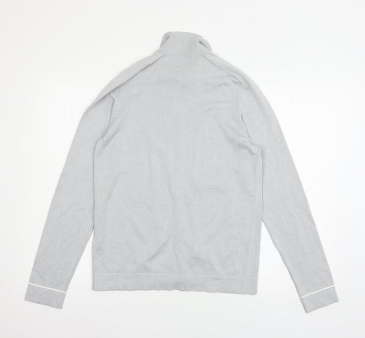 River Island Mens Grey  Knit Cardigan Jumper Size S