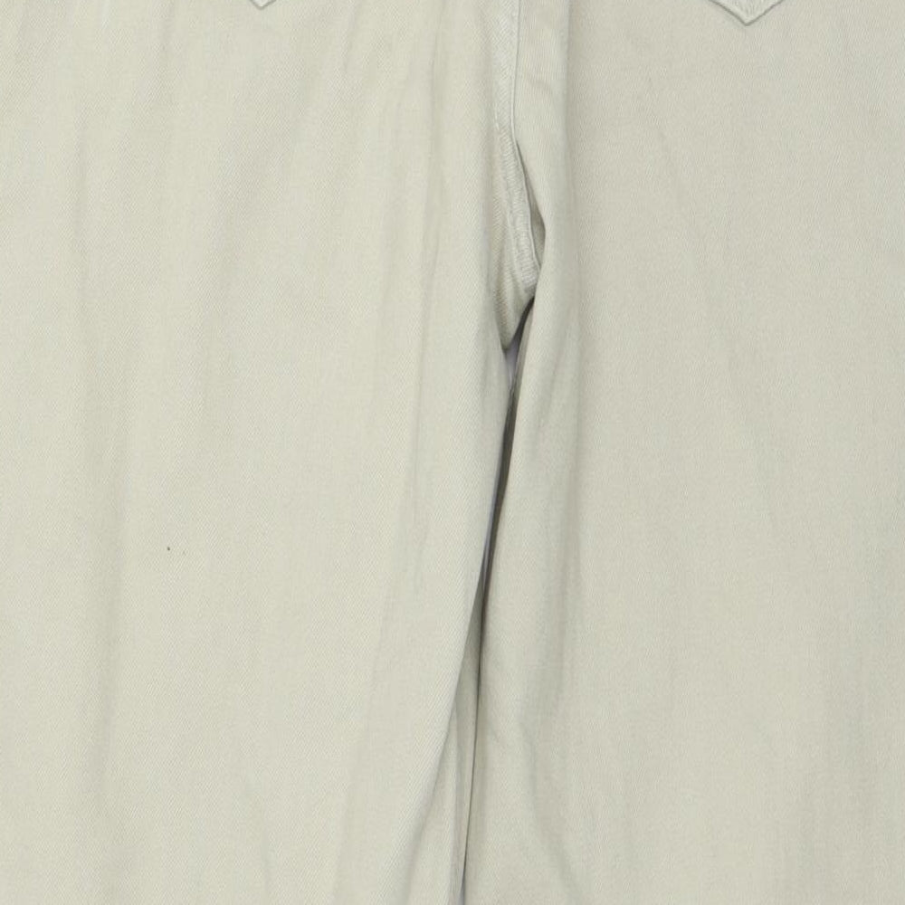 PRETTYLITTLETHING Womens Beige  Denim Straight Jeans Size 10 L29 in