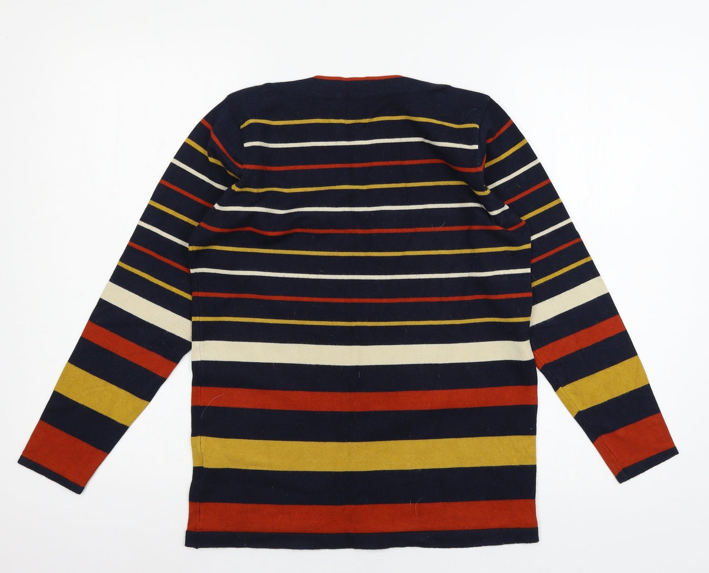 Isle Womens Blue Striped Knit Pullover Jumper Size 10