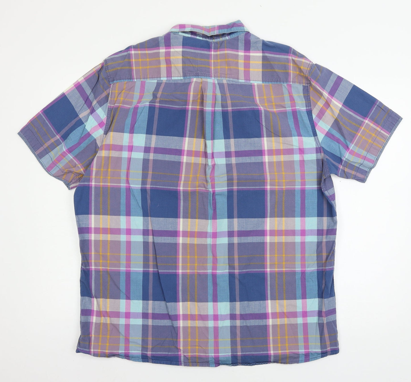 Boston Crew Mens Blue Plaid   Button-Up Size XL