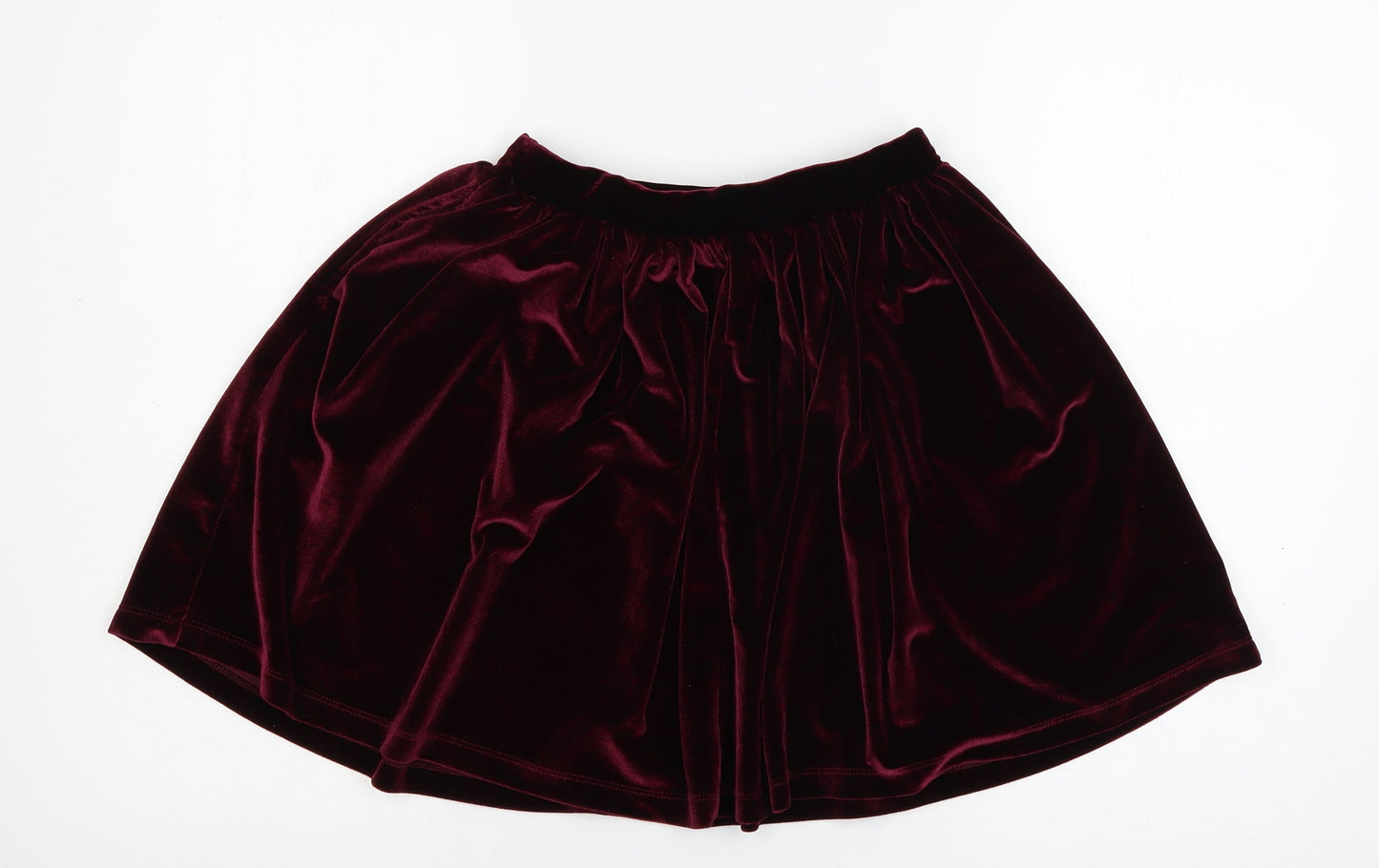 Topshop Womens Purple  Velour Flare Skirt Size 6