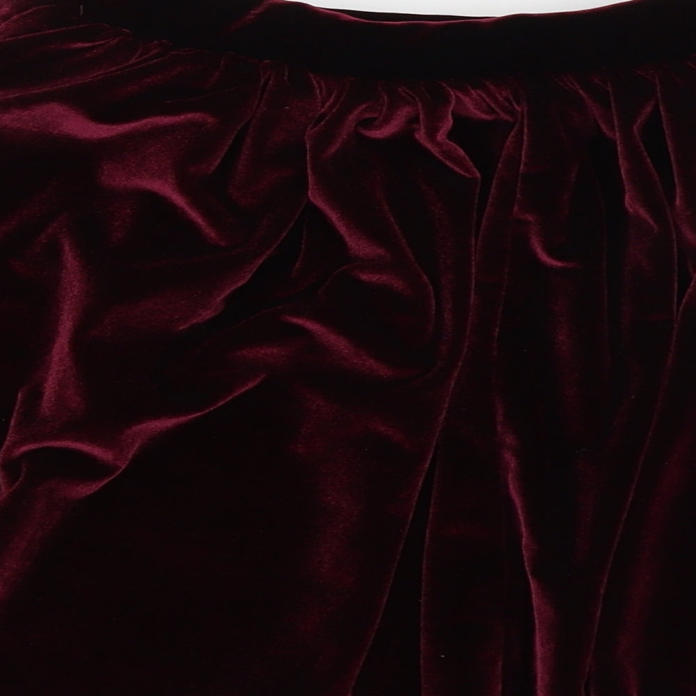 Topshop Womens Purple  Velour Flare Skirt Size 6