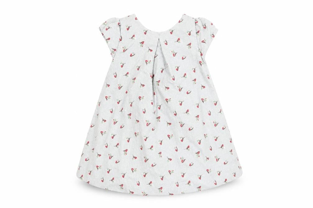 Front view of m girls’ grey fit & flare, size 0-3, months