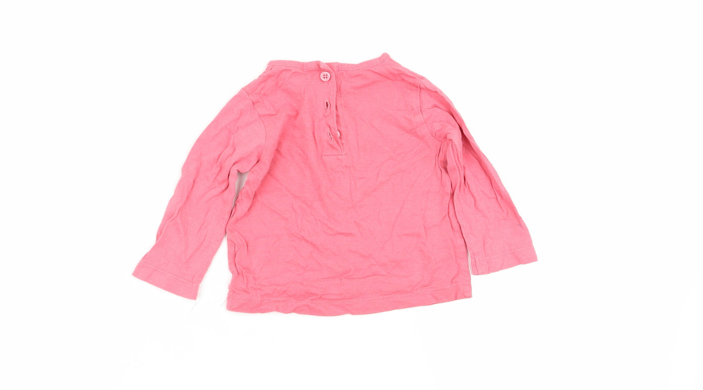 John Lewis Girls Pink   Basic T-Shirt Size 0-3 Months