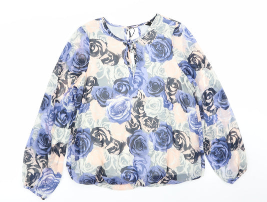 K&D Womens Multicoloured Floral  Basic Blouse Size 12