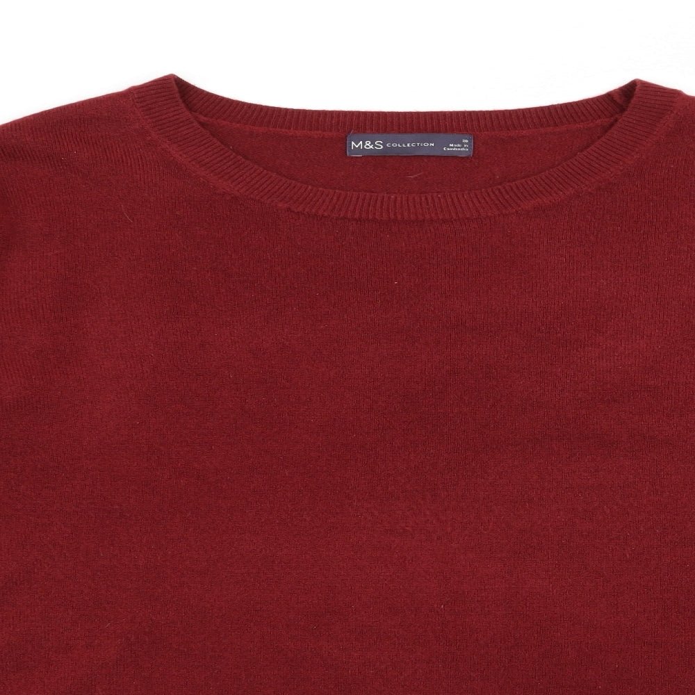M&s Womens Red   Pullover Jumper Size 20