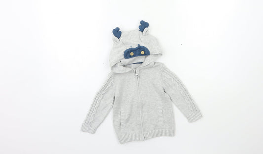 TU Baby Grey  Knit Cardigan Jumper Size 6-9 Months