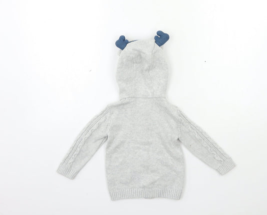 TU Baby Grey  Knit Cardigan Jumper Size 6-9 Months