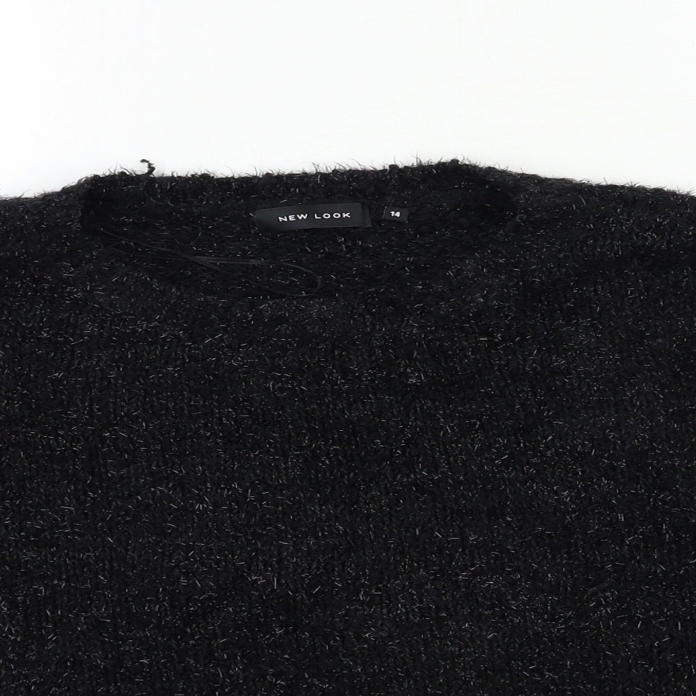 New Look Womens Black  Knit Pullover Jumper Size 14