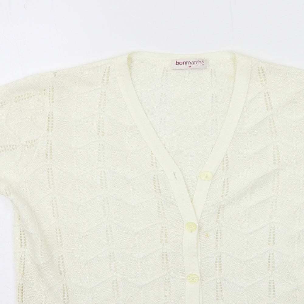 Bonmarché Womens Beige  Knit Cardigan Jumper Size M